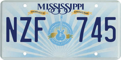 MS license plate NZF745