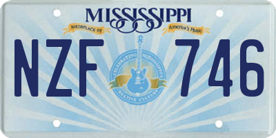 MS license plate NZF746