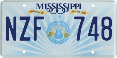 MS license plate NZF748