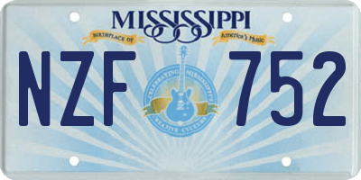 MS license plate NZF752