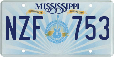 MS license plate NZF753