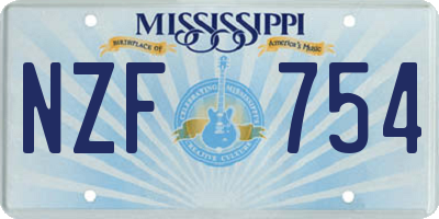 MS license plate NZF754