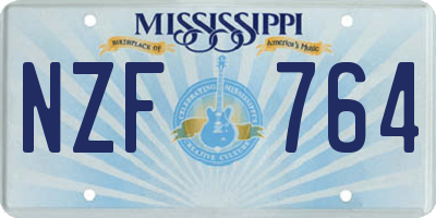 MS license plate NZF764