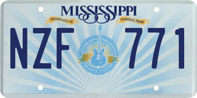 MS license plate NZF771