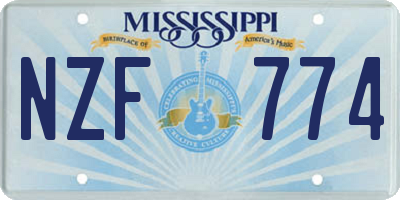 MS license plate NZF774