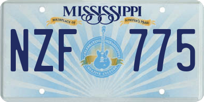 MS license plate NZF775
