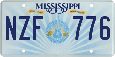 MS license plate NZF776