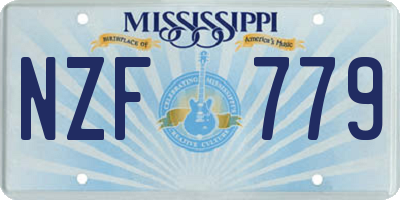 MS license plate NZF779