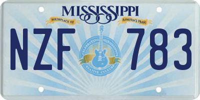 MS license plate NZF783