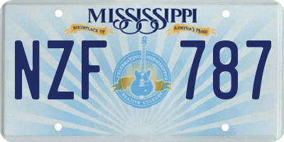MS license plate NZF787