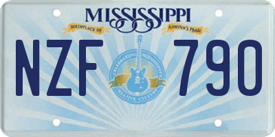 MS license plate NZF790