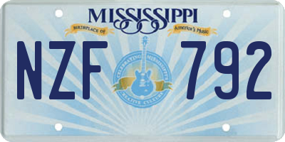 MS license plate NZF792