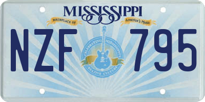 MS license plate NZF795