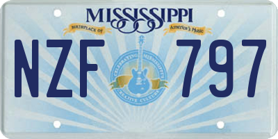 MS license plate NZF797
