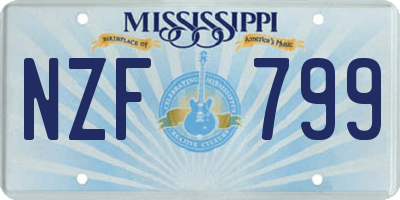 MS license plate NZF799