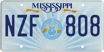 MS license plate NZF808