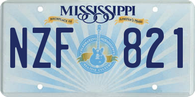 MS license plate NZF821