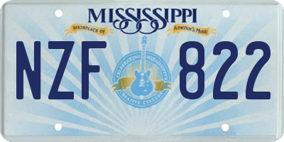 MS license plate NZF822