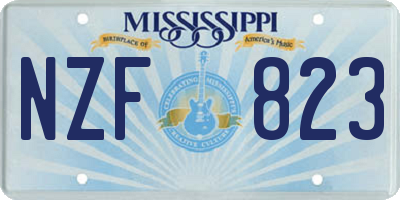 MS license plate NZF823