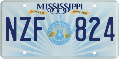 MS license plate NZF824