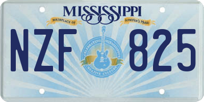 MS license plate NZF825