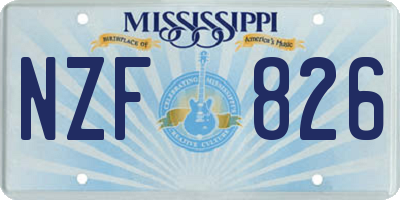 MS license plate NZF826