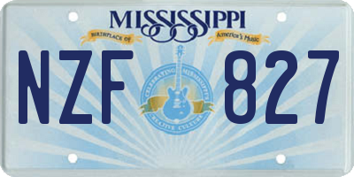 MS license plate NZF827