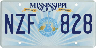 MS license plate NZF828
