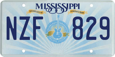 MS license plate NZF829