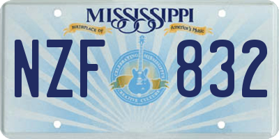 MS license plate NZF832