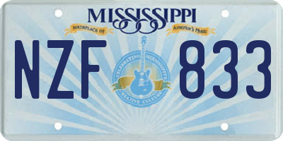 MS license plate NZF833