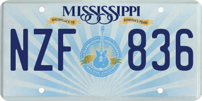 MS license plate NZF836
