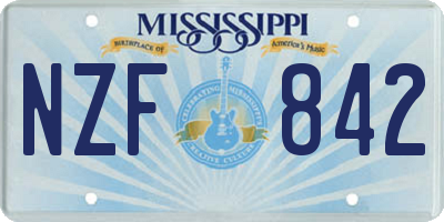 MS license plate NZF842