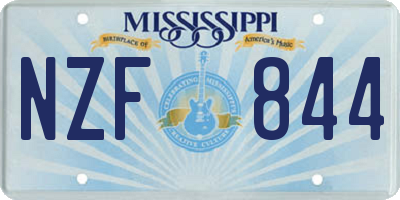 MS license plate NZF844