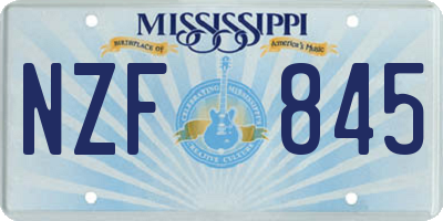 MS license plate NZF845
