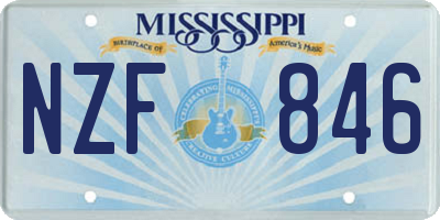 MS license plate NZF846