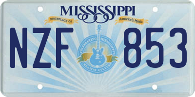 MS license plate NZF853