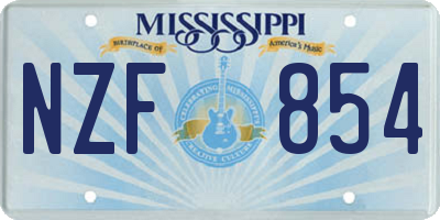 MS license plate NZF854