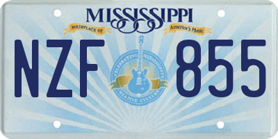 MS license plate NZF855