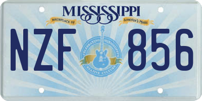 MS license plate NZF856