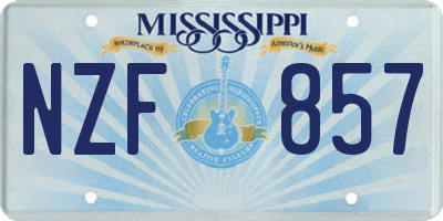 MS license plate NZF857