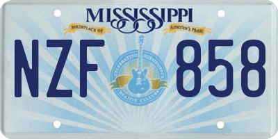 MS license plate NZF858