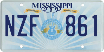MS license plate NZF861