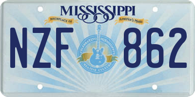 MS license plate NZF862