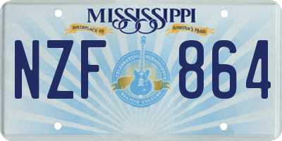 MS license plate NZF864