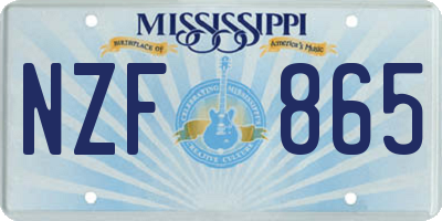 MS license plate NZF865
