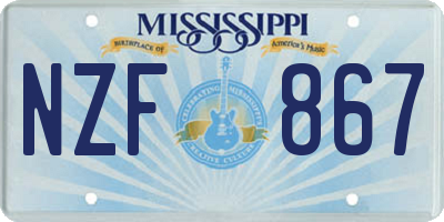 MS license plate NZF867