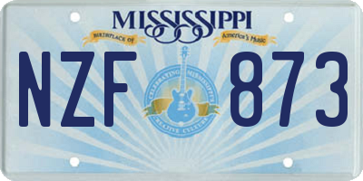 MS license plate NZF873