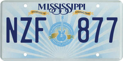 MS license plate NZF877