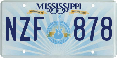 MS license plate NZF878
